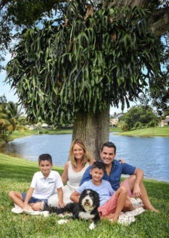 Steve Villanueva with his wife and sons.